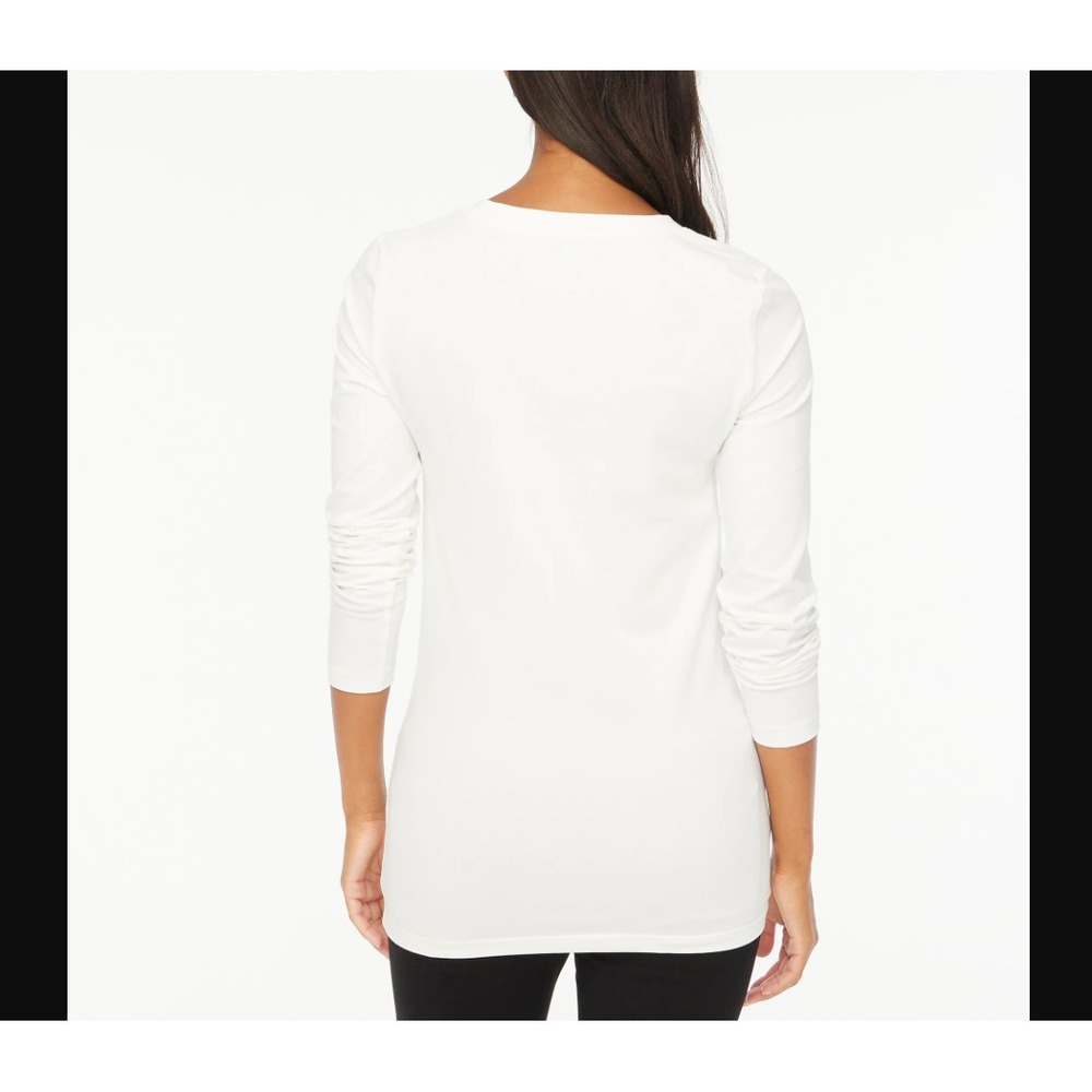 J Crew NEW NWT Womens Small Long Sleeve Crewneck Maternity Tee T Shirt White - Picture 2 of 7